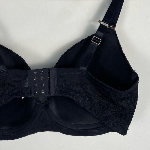 Aerie Show Off Eyelash Lace Plunging Push Up Bra Size 40DD /‎ 40E NEW Balck - Picture 10 of 13